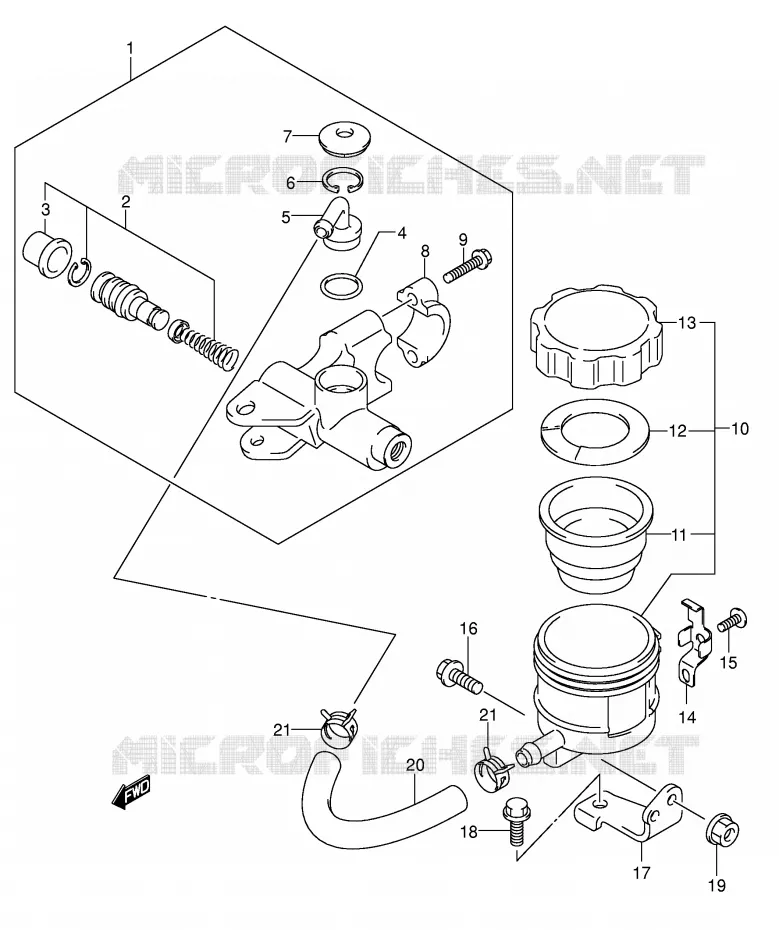 MAITRE CYLINDRE AVANT (VOIR NOTE) Suzuki MOTO 650 SV-S 2003  SV650SK3(E2)