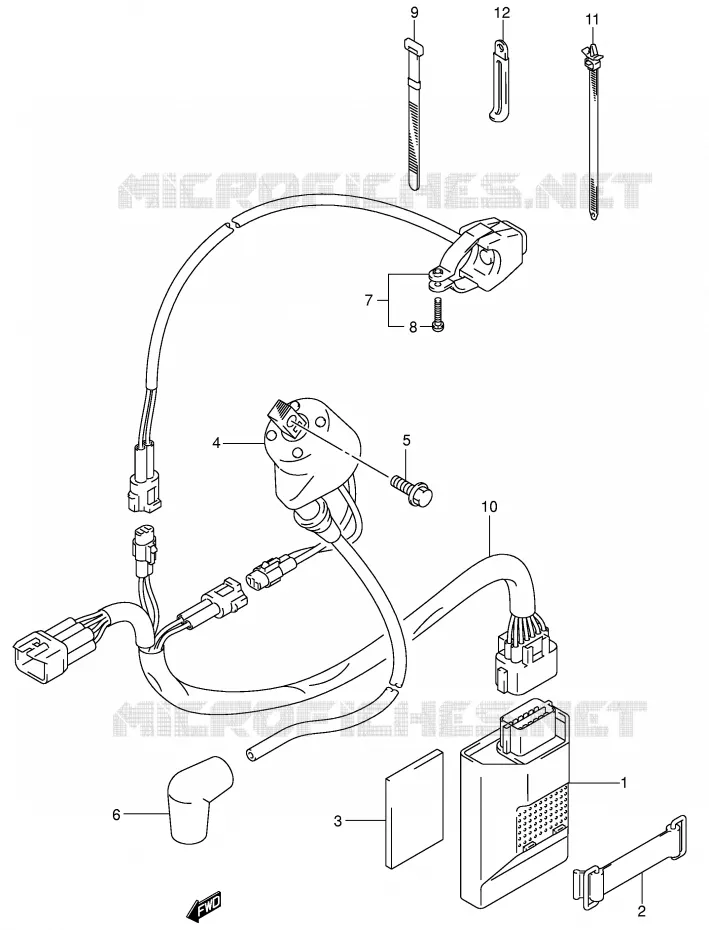 PARTIE ELECTRIQUE (MODELE K4) Suzuki MOTO 125 RM 2003  RM125K3