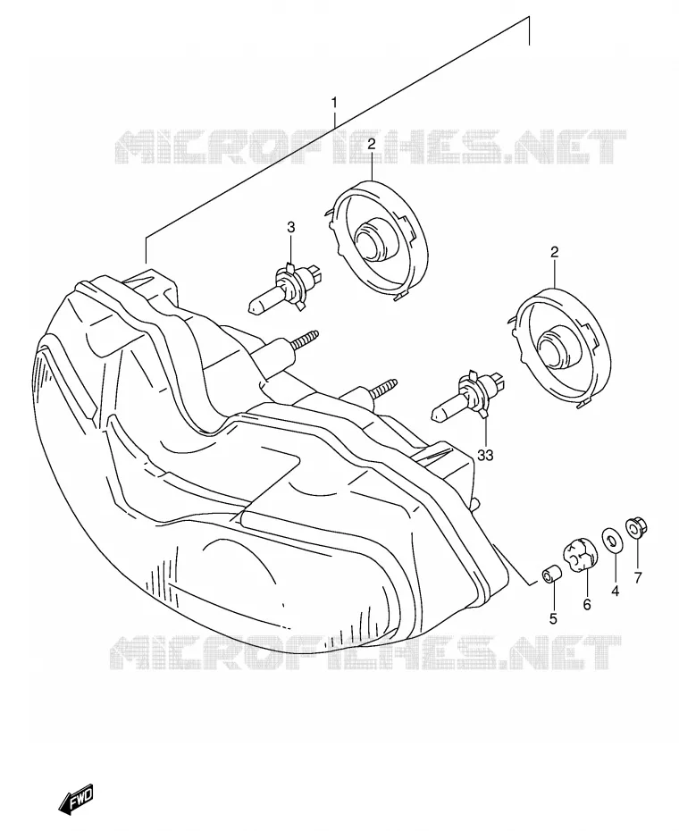 PHARE (E24) Suzuki MOTO 1000 TL-R 1998  TL1000RW(E2)
