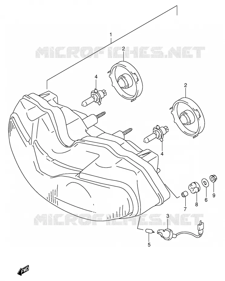 PHARE (E2,E24) Suzuki MOTO 1000 TL-S 2001  TL1000SK1(E2)