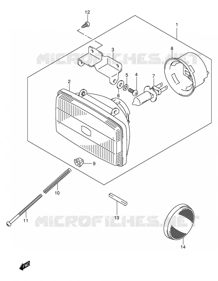 PHARE (MODELE K1) Suzuki MOTO 250 DR-Z 2004  DR-Z250K4(E3/E28)