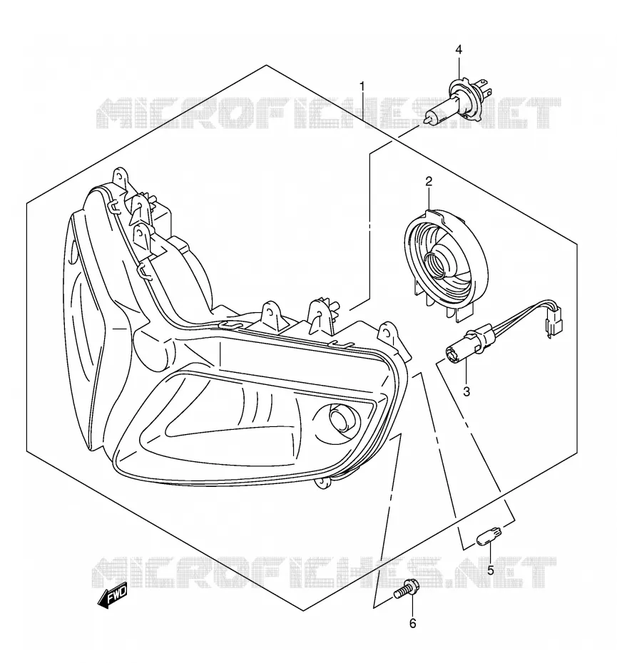 PHARE (SV1000S E2/E19 SV1000S1/S2 E19) Suzuki MOTO 1000 SV-S 2003  SV1000S2K3(E2)