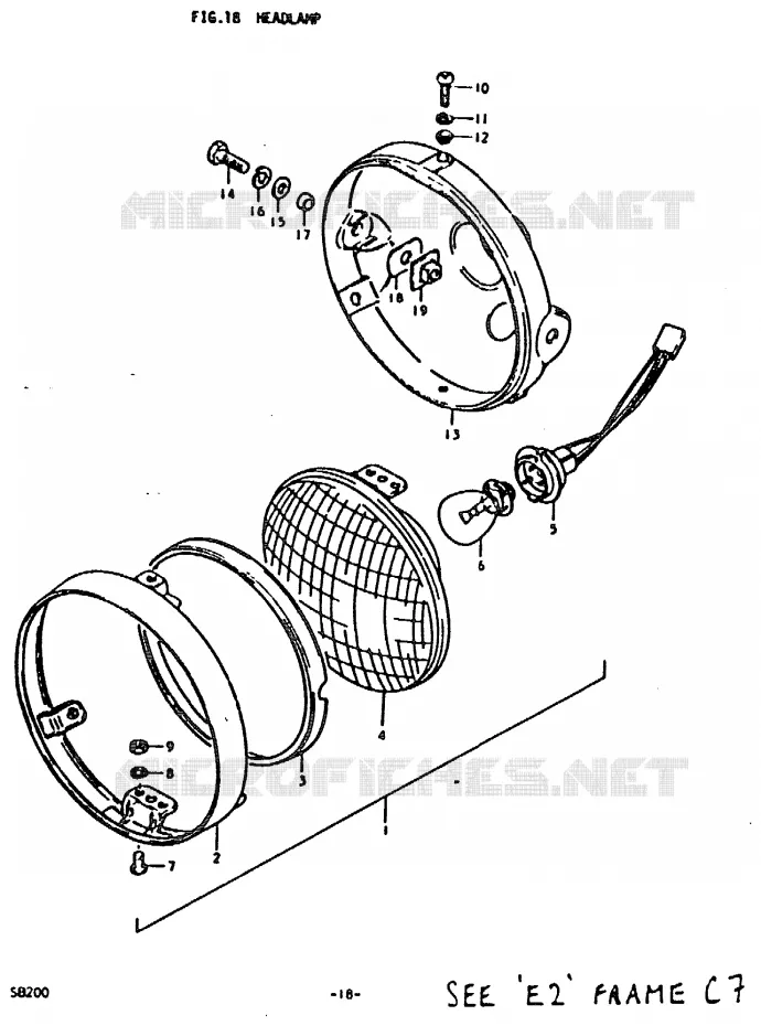 PHARE Suzuki MOTO 200 Autres-modeles 1979  SB200N