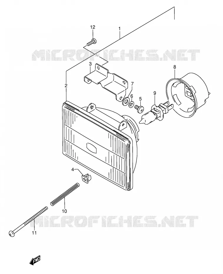 PHARE Suzuki MOTO 250 RMX 1993  RMX250P(E1)