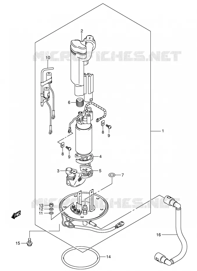 POMPE A ESSENCE (MODEL K5/K6/K7) Suzuki MOTO 650 SV 2005  SV650K5(E2)