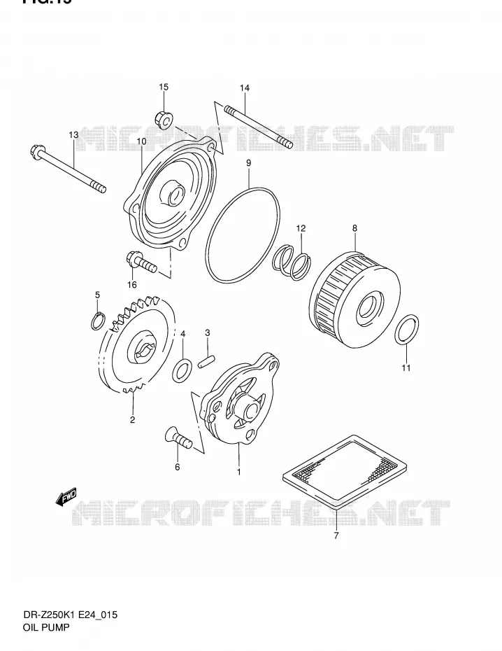 POMPE A HUILE Suzuki MOTO 250 DR-Z 2003  DR-Z250K3(E24)