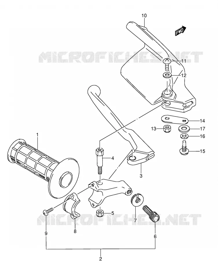 PROTEGE MAIN GAUCHE (MODELE K/L/M) Suzuki MOTO 250 RMX 1989  RMX250K(E1)