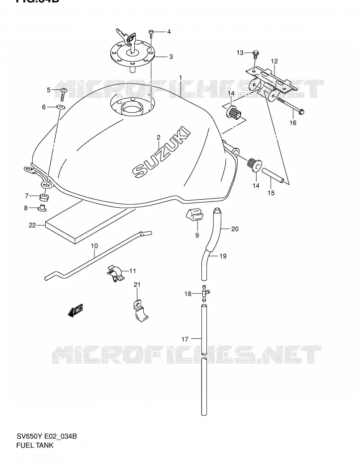RESERVOIR D'ESSENCE (MODELE K2) Suzuki MOTO 650 SV-S 2002  SV650SUK2(E2)