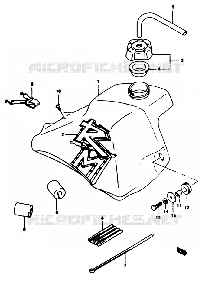 RESERVOIR D'ESSENCE (MODELE V) Suzuki MOTO 80 RM 1996  RM80T(T/V)