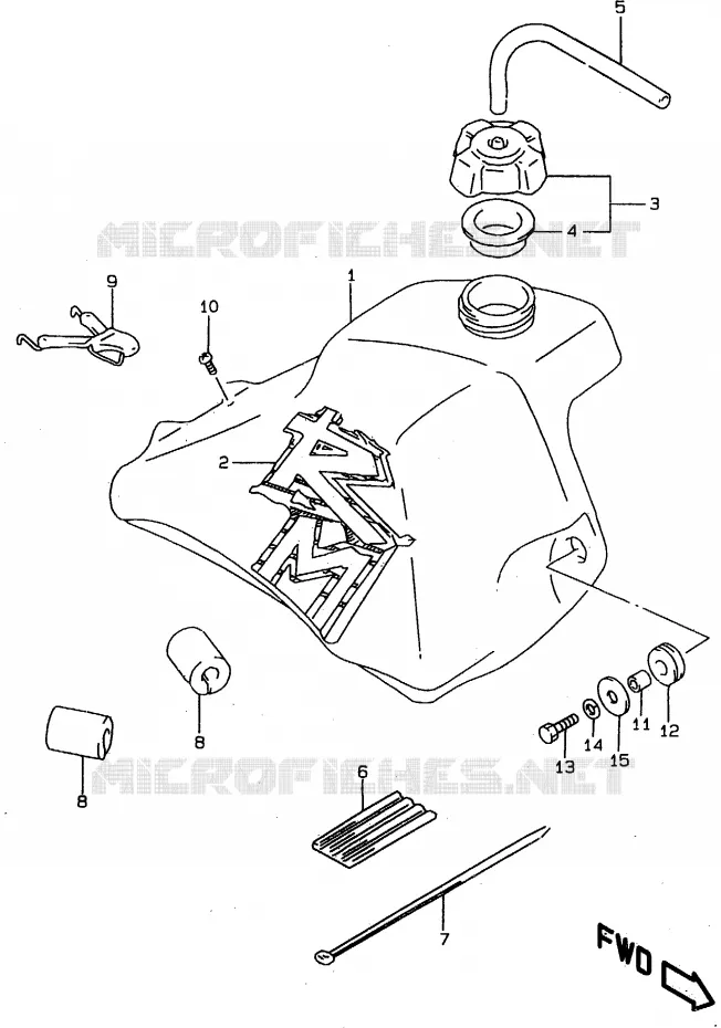 RESERVOIR D'ESSENCE (MODELE V) Suzuki MOTO 80 RM 1996  RM80XT(T/V/W)