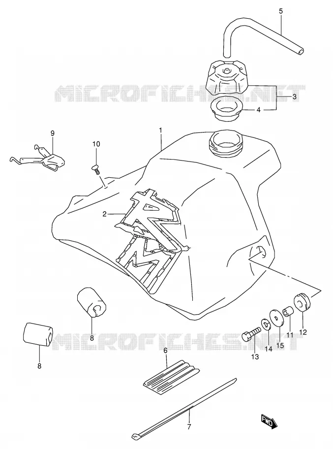 RESERVOIR D'ESSENCE (MODELE V) Suzuki MOTO 80 RM 1997  RM80V(E3/E28)