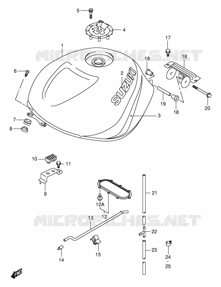 RESERVOIR D'ESSENCE (MODELE W) Suzuki MOTO 1000 TL-R 1998  TL1000RW(E2)
