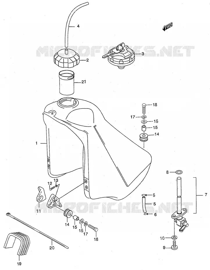 RESERVOIR D'ESSENCE Suzuki MOTO 50 RMX 2000  RMX50Y