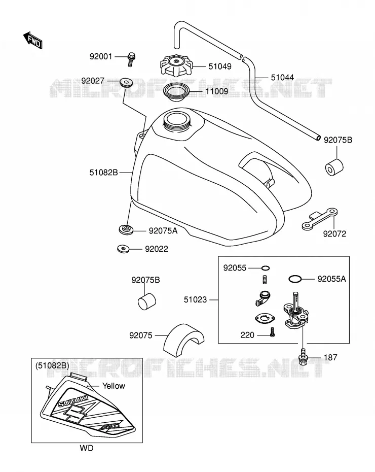 RESERVOIR D'ESSENCE Suzuki MOTO 60 RM 2003  RM60K3(E24)