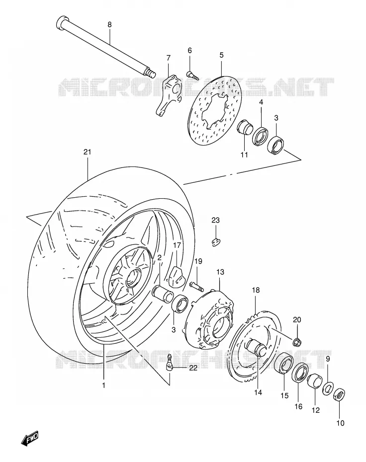 ROUE ARRIERE Suzuki MOTO 1000 TL-S 2000  TL1000SY(E2)