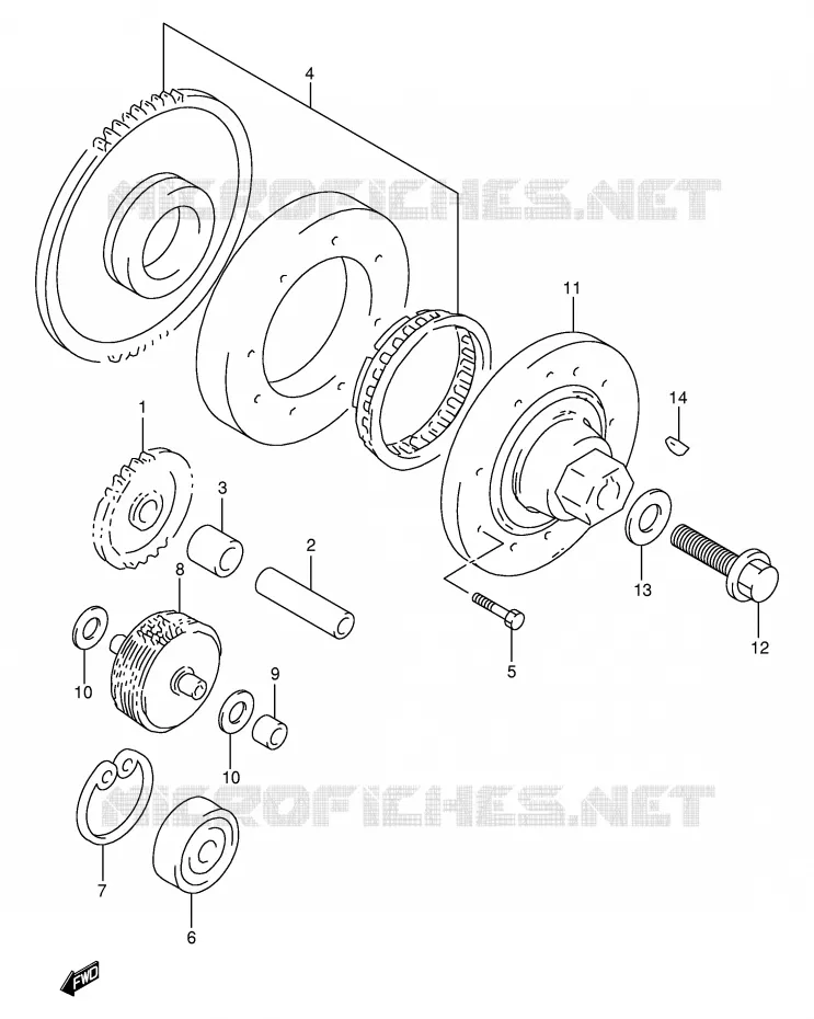 ROUE LIBRE DE DEMARREUR Suzuki MOTO 1000 TL-R 1999  TL1000RX(E2)