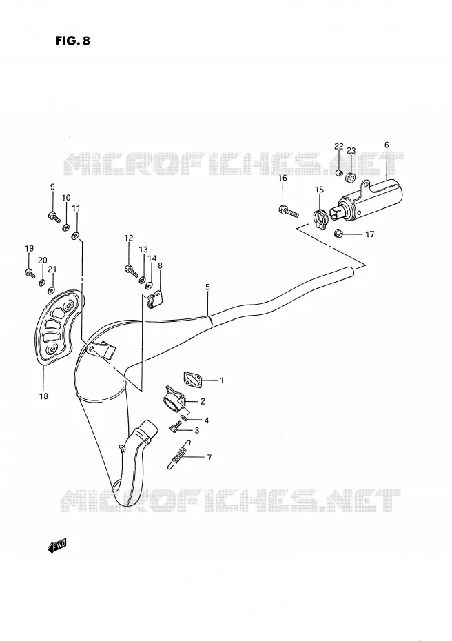 SILENCIEUX (MODELE G/H/J) Suzuki MOTO 80 RM 1986  RM80XG(E2)