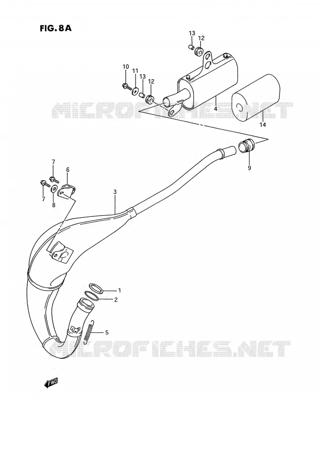 SILENCIEUX (MODELE K/L/M/N/P/R/S) Suzuki MOTO 80 RM 1991  RM80M(E3)