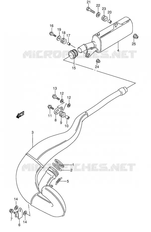 SILENCIEUX (MODELE K/L/M/N) Suzuki MOTO 250 RMX 1990  RMX250L(E1)