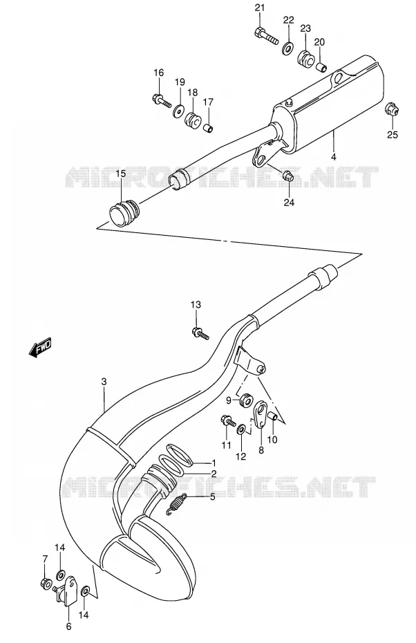 SILENCIEUX (MODELE S/T) Suzuki MOTO 250 RMX 1992  RMX250N(E1)