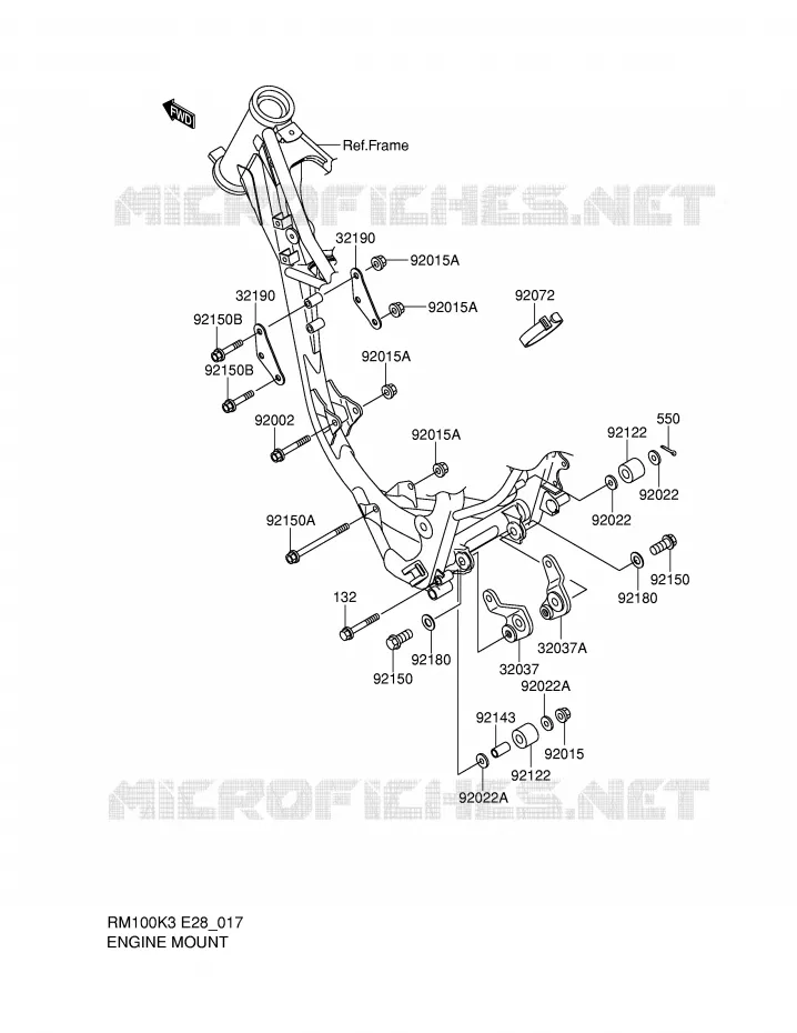 SUPPORT MOTEUR Suzuki MOTO 100 RM 2003  RM100K3(E28)