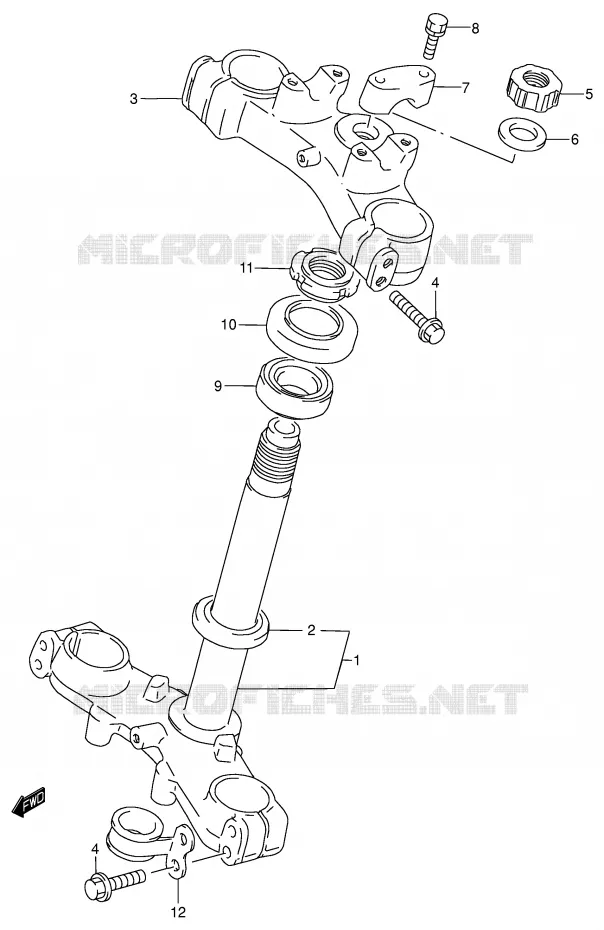 TE DE FOURCHE Suzuki MOTO 80 RM 2001  RM80K1(P3/P28)