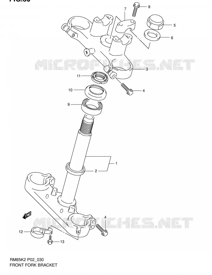 TE DE FOURCHE Suzuki MOTO 85 RM 2002  RM85K2(P2)