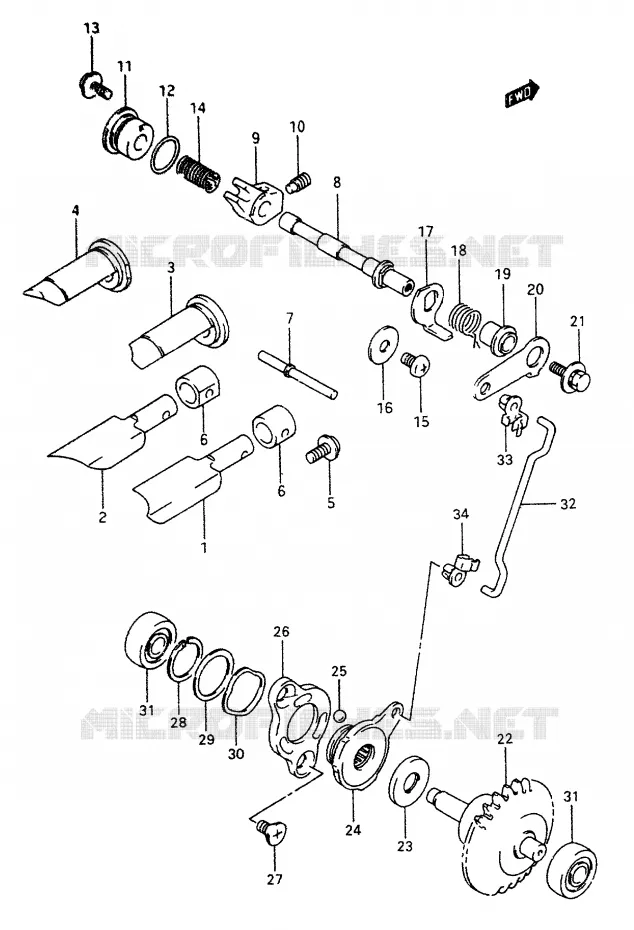 VALVE D'ECHAPPEMENT Suzuki MOTO 80 RM 1996  RM80T(T/V)