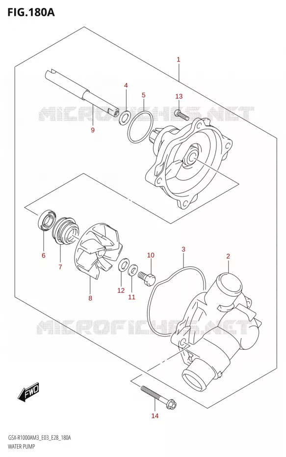 POMPE A EAU Suzuki MOTO 1000 GSX-R 2023  GSX-R1000A / GSX-R1000RA / GSX-R1000RZA M3 (E03 E33 E28)