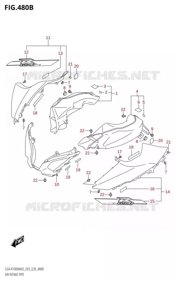 PRISE D AIR (GSX-R1000RA) Suzuki MOTO 1000 GSX-R 2023  GSX-R1000A / GSX-R1000RA / GSX-R1000RZA M3 (E03 E33 E28)