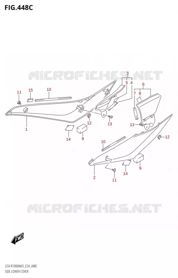 COUVERCLE LATERAL INFERIEUR (GSX-R1000RZA) Suzuki MOTO 1000 GSX-R 2023  GSX-R1000A / GSX-R1000RA / GSX-R1000RZA M3 (E24)