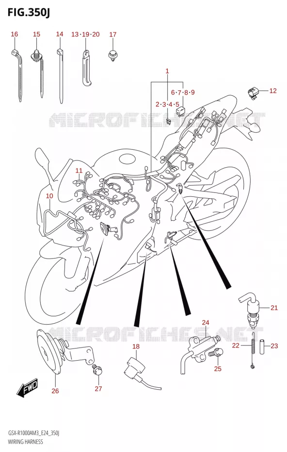 FAISCEAU ELECTRIQUE (GSX-R1000RA,GSX-R1000RZA) Suzuki MOTO 1000 GSX-R 2023  GSX-R1000A / GSX-R1000RA / GSX-R1000RZA M3 (E24)