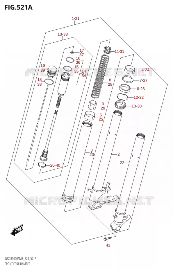FOURCHE (GSX-R1000A) Suzuki MOTO 1000 GSX-R 2023  GSX-R1000A / GSX-R1000RA / GSX-R1000RZA M3 (E24)