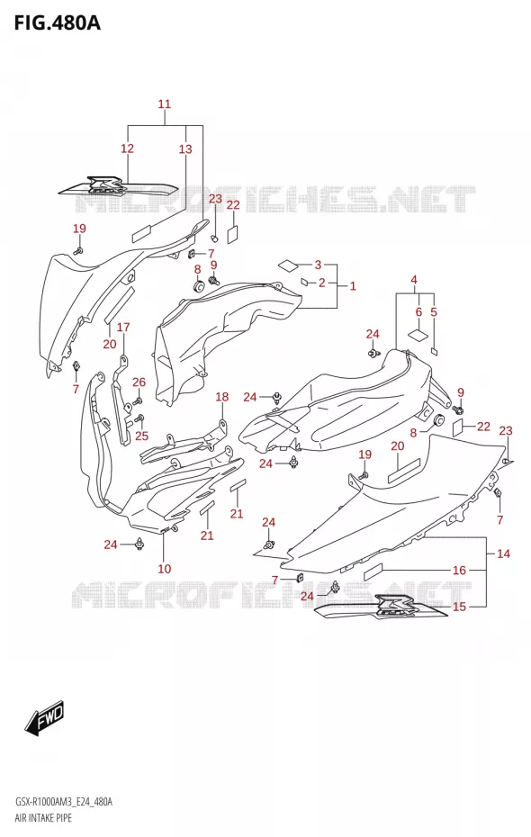 PRISE D AIR (GSX-R1000A) Suzuki MOTO 1000 GSX-R 2023  GSX-R1000A / GSX-R1000RA / GSX-R1000RZA M3 (E24)