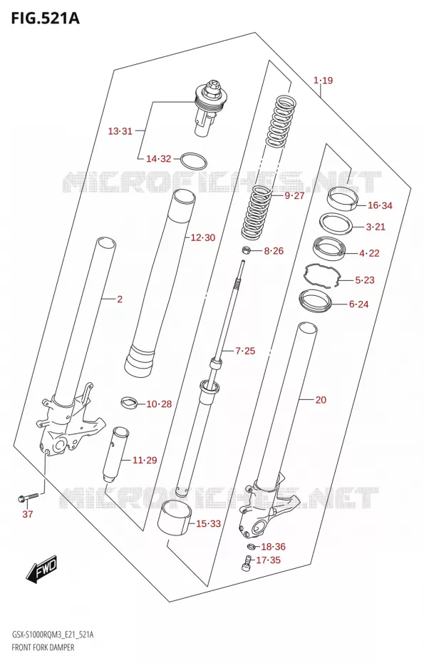 FOURCHE Suzuki MOTO 1000 GSX-S 2023  GSX-S1000RQ  M3 (E21)