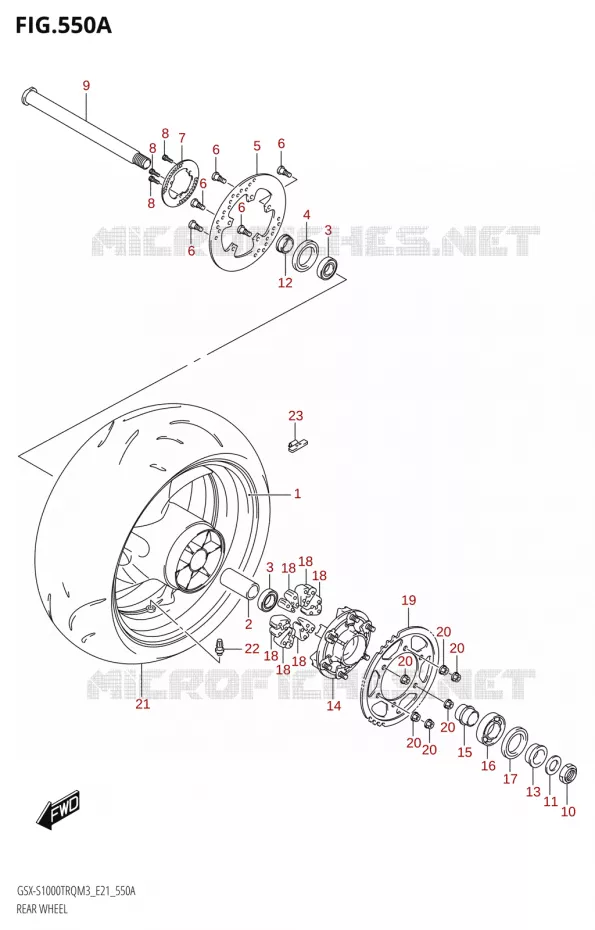 ROUE ARRIERE Suzuki MOTO 1000 GSX-S 2023  GSX-S1000TRQ M3 (E21)