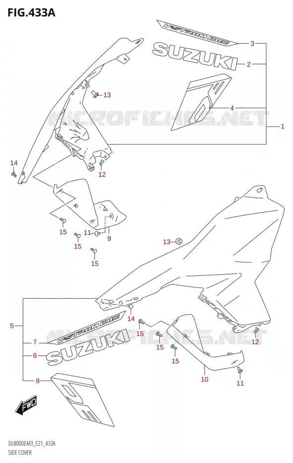 CARENAGES ARRIERE Suzuki MOTO 800 V-STROM 2023  DL800DEUC M3 (E21)