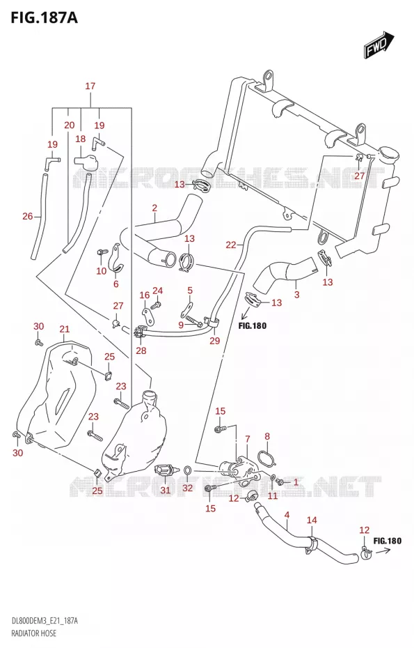 DURITES DE RADIATEUR - VASE D'EXPANSION Suzuki MOTO 800 V-STROM 2023  DL800DEUC M3 (E21)