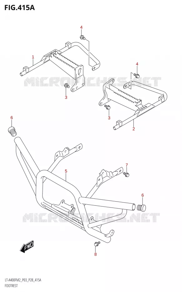 REPOSE PIEDS Suzuki QUAD 400 KINGQUAD 2022  LT-A400F M2 (P03/P28)
