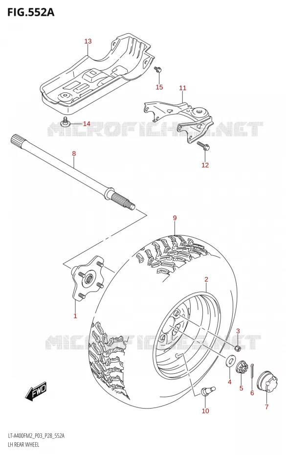 ROUE ARRIERE GAUCHE (LT-A400F) Suzuki QUAD 400 KINGQUAD 2022  LT-A400F M2 (P03/P28)
