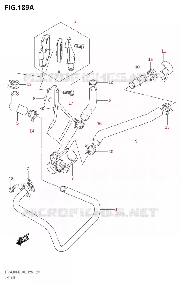 SYSTEME RECYCLAGE GAZ ECHAPPEMENT Suzuki QUAD 400 KINGQUAD 2022  LT-A400F M2 (P03/P28)