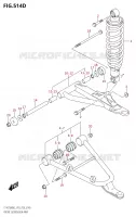 TRIANGLES ET AMORTISSEUR AVANT (LT A750XP:M2:P03) pour Suzuki KINGQUAD 750 2022