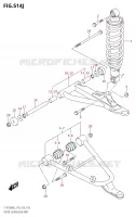 TRIANGLES ET AMORTISSEUR AVANT (LT A750XPZ:M2:P33) pour Suzuki KINGQUAD 750 2022