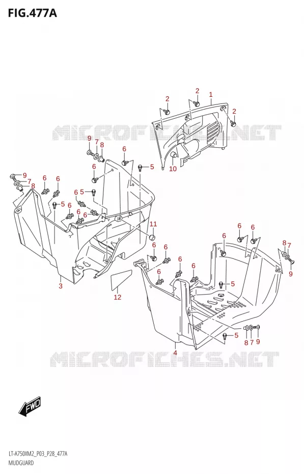GARDE BOUE Suzuki QUAD 750 KINGQUAD 2022  LT-A750XP M2 (P03 / P28 /P33)