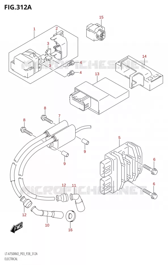 PARTIE ELECTRIQUE (LT-A750X:M2:P03) Suzuki QUAD 750 KINGQUAD 2022  LT-A750XP M2 (P03 / P28 /P33)