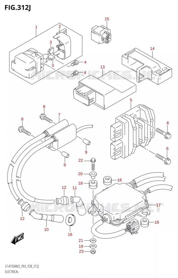 PARTIE ELECTRIQUE (LT-A750XPZ:M2:P33) Suzuki QUAD 750 KINGQUAD 2022  LT-A750XP M2 (P03 / P28 /P33)