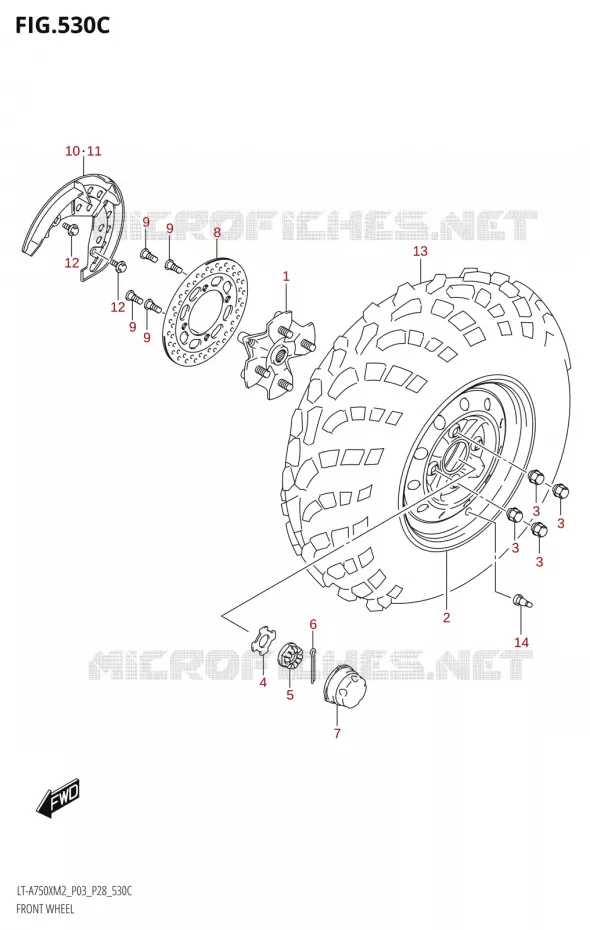 ROUE AVANT (LT-A750X:M2:P33) Suzuki QUAD 750 KINGQUAD 2022  LT-A750XP M2 (P03 / P28 /P33)