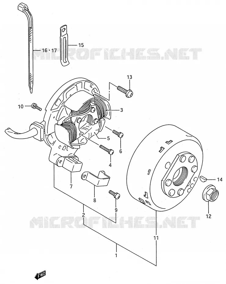 ALLUMAGE ROTOR - STATOR Suzuki MOTO 250 RMX 1991  RMX250M(E28)
