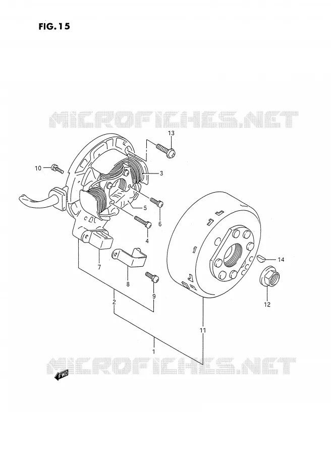 ALLUMAGE ROTOR - STATOR Suzuki MOTO 250 RMX 1994  RMX250RR(E1)