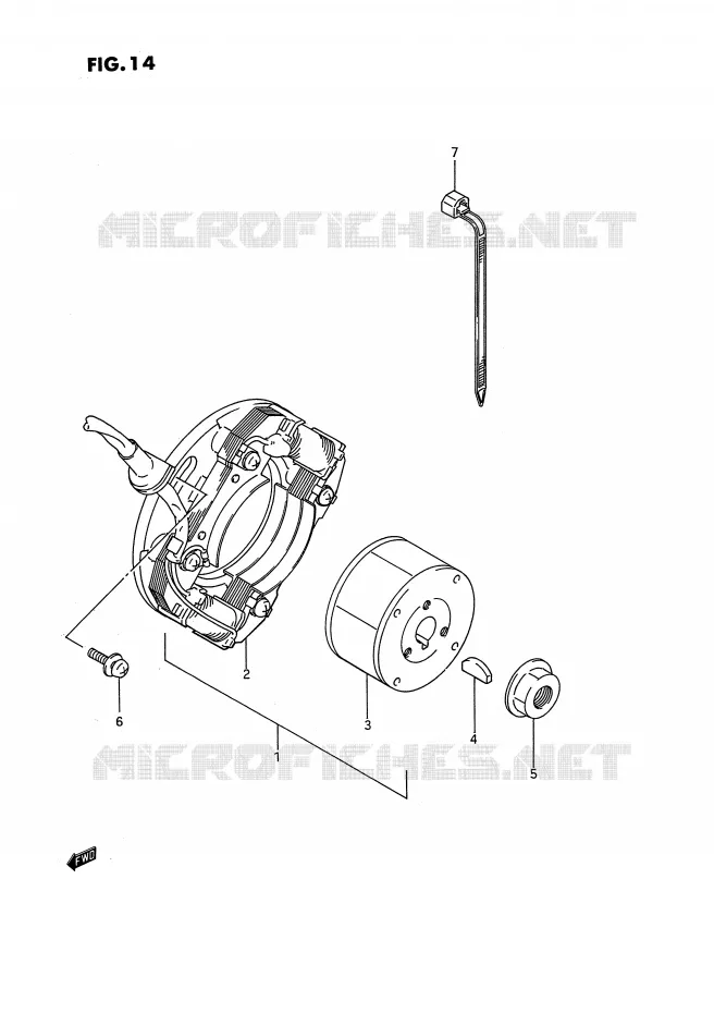 ALLUMAGE ROTOR - STATOR Suzuki MOTO 80 RM 1994  RM80R(E3)